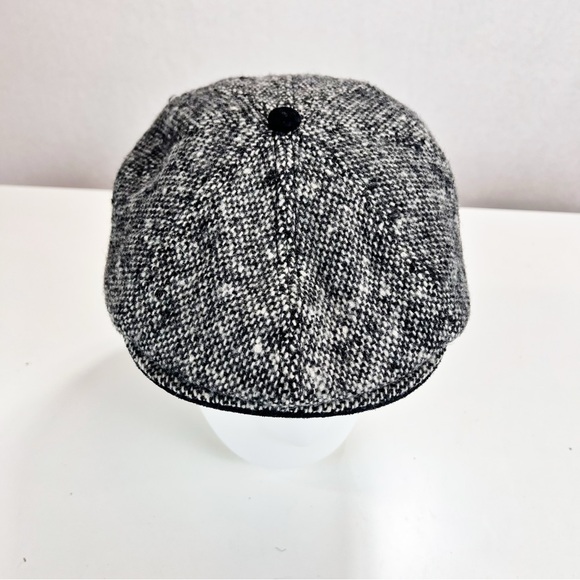 Goorin Brothers Wool Flat Cap Speckled Black and White Charcoal Tweed Size L - Picture 3 of 11